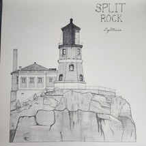 Spit Rock Lighthouse Pencil Drawing Sketch Two Harbors Minnesota Nautical 16x20 - £59.13 GBP