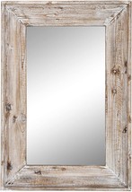 Emaison 36 x 24 inches Wall Mounted Decorative Mirror, Rustic Wood Framed - £101.46 GBP