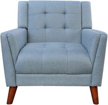 Christopher Knight Home Alisa Mid Century Modern Fabric Arm Chair, Blue and - £215.01 GBP