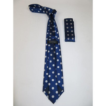 Men's Woven Tie Hankie Set J.Valintin Private Collection R51 Navy Polka Dot image 2