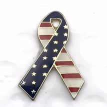 Patriotic Ribbon Pin Red White Blue USA Support Veterans Awareness - $12.99