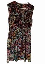 Lane Bryant Business Casual Dressy Vibrant Multicolored Ruffle Neckline ... - $16.82