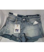 NWT Indigo Rein Highrise Short Sz 7 Light Blue Cuffed Destructed Org $34 - €8,26 EUR