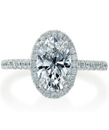 2.45Ct Oval Cut White Diamond Solid 925 Sterling Silver Designer Engagem... - $90.00