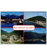 Postcard Southeast Alaska Four Cities Sitka/ Skagway/ Ketchikan/ Juneau 4x6 - £3.53 GBP
