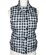 Juniors Aeropostale A87 Blue White Black Plaid Zip Snap Front Puffer Ves... - $16.82