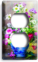 BLUE VASE VIBRANT WILD MEADOW FLOWERS PAINTING OUTLET WALL PLATES ROOM A... - $167.95 MXN