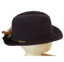 Geiger Tyrolean Wool Fedora Hat Sz 56 Orvis Bavarian Alpine Feather Trim Vintage - £50.70 GBP