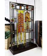 Ebros Frank Lloyd Wright Autumn Sumac Stained Glass 10&quot; by 6.5&quot; Desktop ... - $111.49 CAD