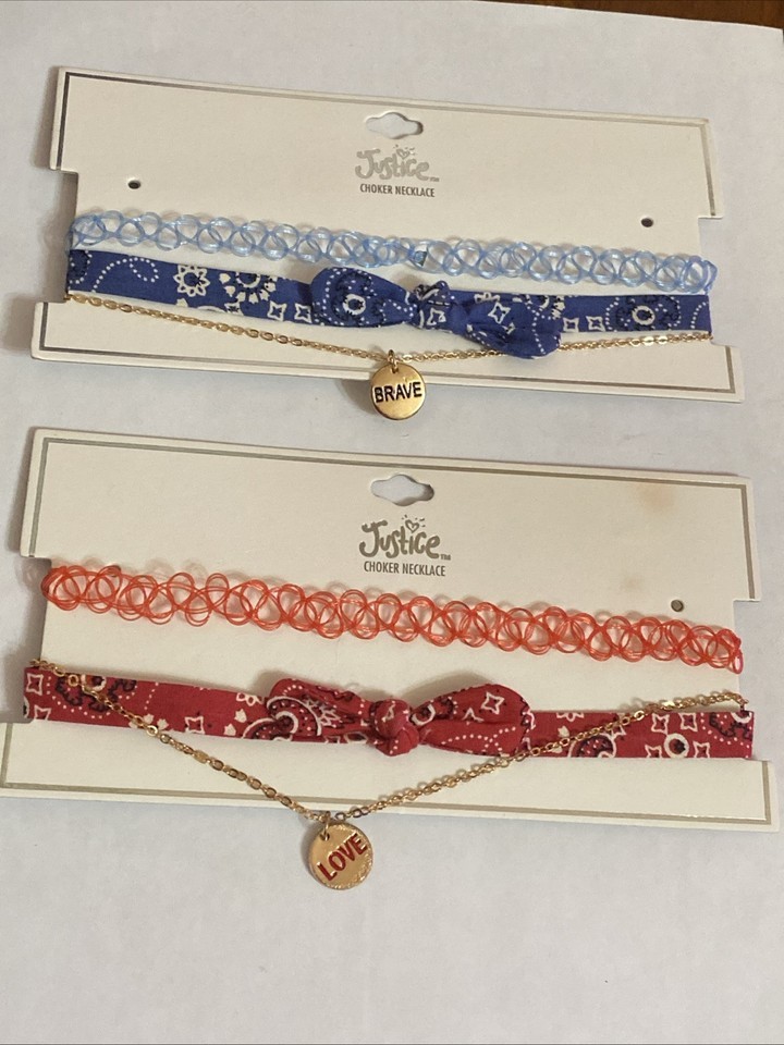 Girls Teens Colorful Chocker Necklaces ~ Adjustable Length ~ Lobster Cla... - $4.49