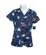 Dickies Dental Print Scrub Top Medical Uniform XS Cartoon Tooth Dentist - $24.54 CAD