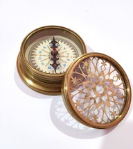 Vintage antique brass designer compass, navgation instrument, paper weight. - £25.13 GBP