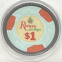 Riviera Hotel Casino Downtown Las Vegas Nevada $1 Chip H&amp;C SCV 1980 - £19.76 GBP