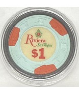 Riviera Hotel Casino Downtown Las Vegas Nevada $1 Chip H&amp;C SCV 1980 - $25.56