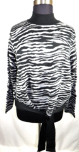 Sofia Vergara Gray Black Zebra Print Long Sleeve Mock Neck Sweater Plus Size 3X - £19.29 GBP