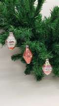 Vintage Set of 3 Buoys Baubles Christmas Decorations Glass Ornaments - £16.44 GBP