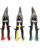 3 Pc Aviation Tin Snips Set, Metal Cutter Shear for Cut Sheet Metal, Chr... - $33.38