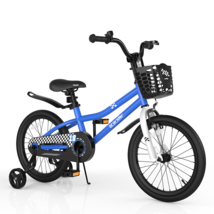 18 Feet Kids Bike with Removable Training Wheels-Navy - Color: Navy - Si... - £131.77 GBP