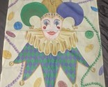 TOLAND Mardi Gras 23&quot; X 35&quot;  Flag/Banner - Colorful Jester Beads K Tice ... - $10.00