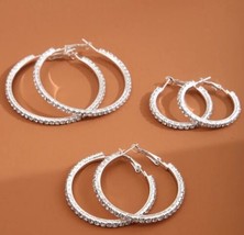 diamond hoop earrings - £19.57 GBP