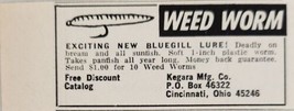 1975 Print Ad Weed Worm New Bluegill Fishing Lures Kegara Cincinnati,Ohio - $6.48