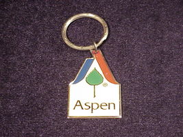 Aspen Colorado Metal Ring Keychain, Skiing - $7.95