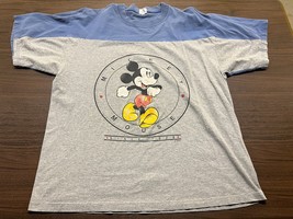 VTG Mickey Mouse Walt Disney Gray/Blue T-Shirt - Velva Sheen - XL - £13.41 GBP