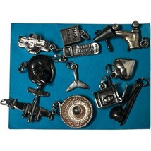 Vintage Sterling Silver Souvenir Travel Novelty Charms For Bracelet Many... - $111.99
