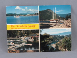 Vintage Postcard - The Sunshine Coast Canada Boat Images - Traveltime - $15.00
