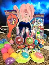 Easter Basket Fill, Bunny Ears, Plastic Eggs,Paddle Ball, Jacks,Silly Pu... - £10.12 GBP
