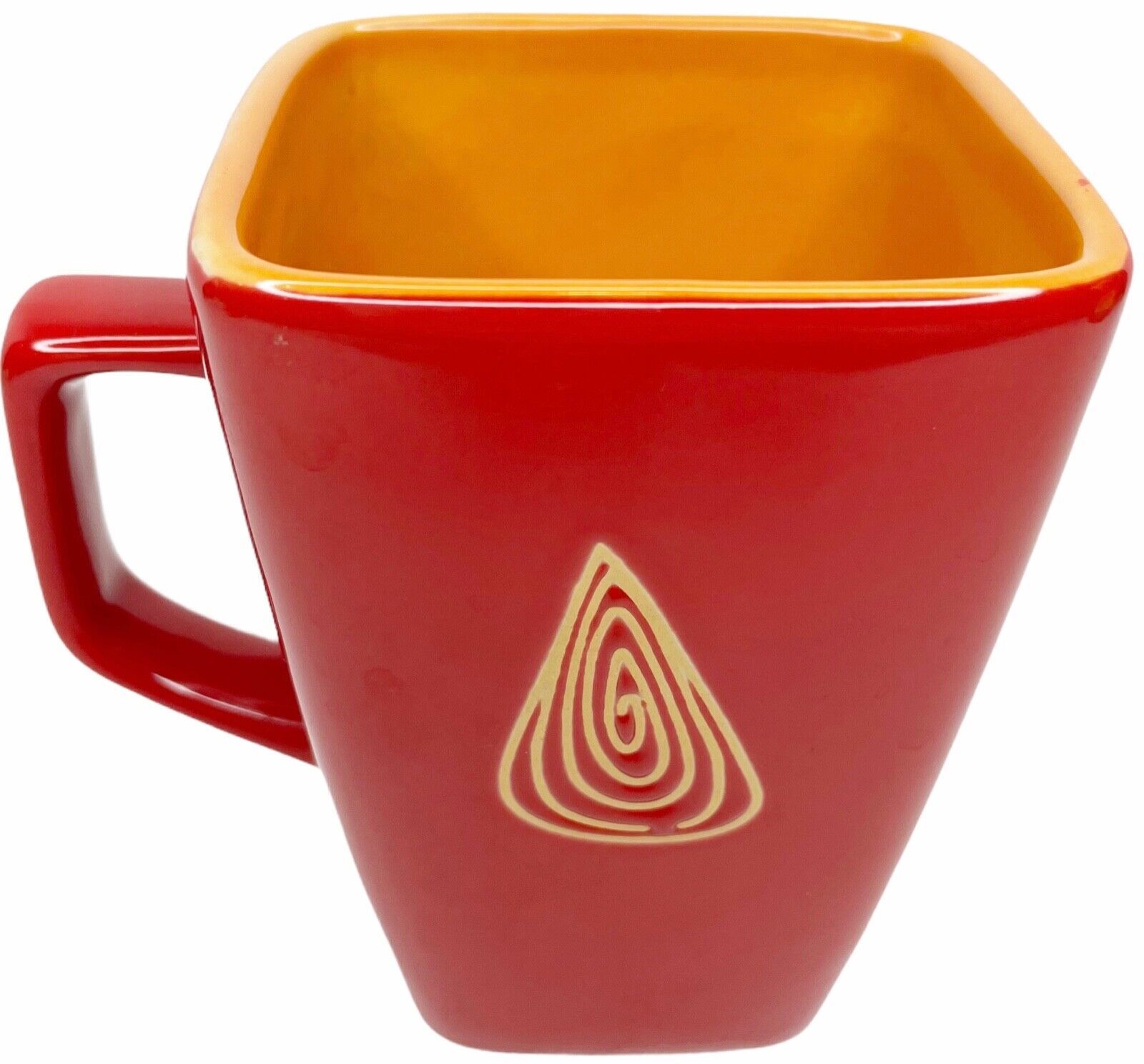 Vintage MCM DISARONNO Mug Flame Red Orange Amaretto Ceramic Italy Abstract  - $27.31