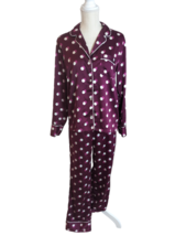Victoria&#39;s Secret Burgundy Red Polka Dots Tunic Sleepshirt Top Pajama Set PJs SM - £27.23 GBP
