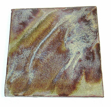 Handcrafted  5&quot; x 5&quot; Tile Trivet GLOSSY BLUE BROWN Rebecca Rose Sky Dancer 2008 - £16.03 GBP