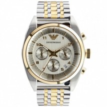 Emporio Armani AR0396 Gents Silver And Gold Watch - £100.69 GBP