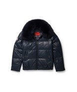 Original Goose Country Men&#39;s Straight Goose Down Leather Jacket Black - $392.66 CAD