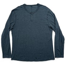 Lululemon Mens XL Shirt Long Sleeve Henley Dark Grey Stretch Casual 22x30 - $24.00