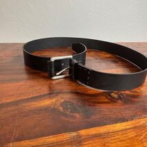 Timberland Mens Genuine Leather Black Belt Silver Buckle Casual Work - $7.52