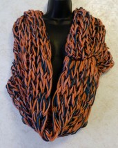 Infinity Scarf Loop Cowl Mad About Style Large Crochet Knit Pink Green Orange - £14.70 GBP