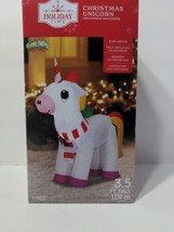 Holiday Time Christmas Unicorn Inflatable 3.5 Feet Yard Decor Lights Up Gemmy - £22.95 GBP