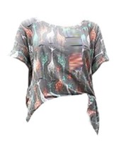 Munki Munki Womens Dolman Printed Pajama Top Only,1-Piece Size M Color Gray - £38.92 GBP