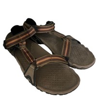 TEVA Mens Hiking Sports Sandals TERRA FI 3 Brown Orange Striped Comfort Sz 14 - £26.54 GBP