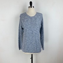 Leo &amp; Nicole Blue Textured Knit Sweater Large Long Sleeves Pullover Scoo... - $19.75