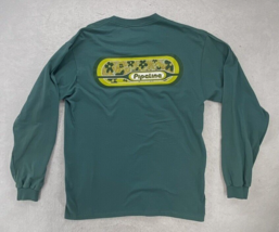 Pipeline Men Shirt Size Large Green USA Made Surf North Shore Long Sleeve - £35.08 GBP