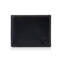 Timberland Men&#39;s Leather Wallet with Attached Flip Pocket | Color Black ... - £39.22 GBP