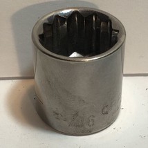 Vintage Craftsman 3/8&quot; Drive 11/16&quot; 12 Point Shallow Socket SAE G1 44336 USA - £5.70 GBP