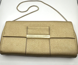 Calvin Klein Gold Clutch Purse Handbag with Gold Chain Magnetic Clasp Vi... - $34.64