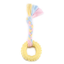 Pet Toy Spotted Ring Cloth Strip Yellow - £21.95 GBP