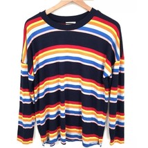 Style &amp; Co Womens XL Navy Rainbow Striped Thin Sweater NWT CO19 - $19.59