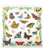 Printed Image Butterfly Bandanna 22&quot;x22&quot; Monarch Swallowtail Dogface Che... - $11.61