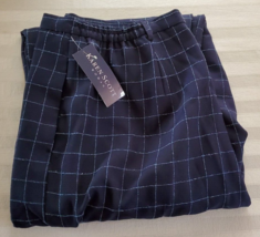 NWT Karen Scott Navy Blue Window Pane Plaid Dress Pants Size 22W - £15.78 GBP
